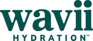 Wavii Hydration logo for a sea moss and coconut water health drink brand.